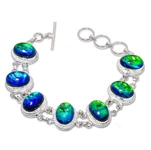 925 Sterling Silver Triplet Opal Gemstone Handmade Jewelry Bracelet Size 7-8"